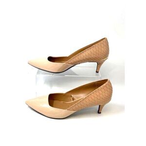 NWT Calvin Klein Vegan Leather "Patna" Rose Gold Snakeskin Kitten Pump Heels - 9